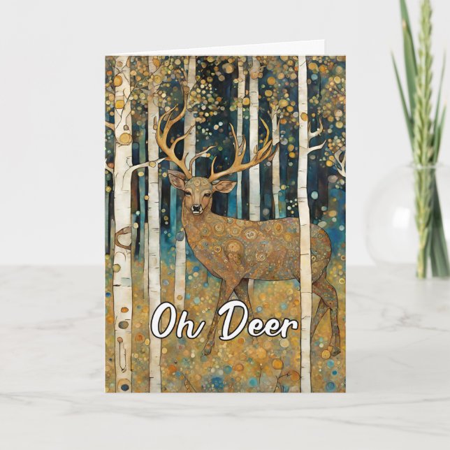 Get Well Soon Rustic Artistic Oh Deer Thank You Card (Front)