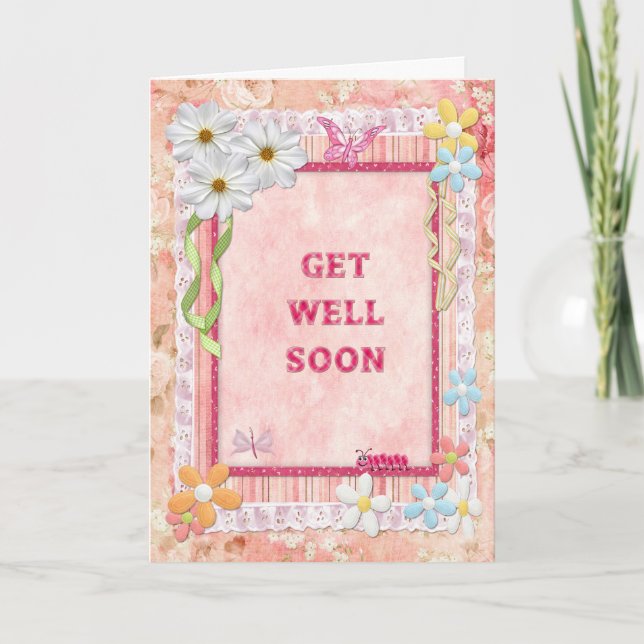 Get well soon scrapbooking craft card (Front)