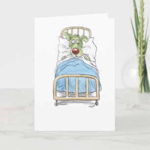 Get Well Soon Sick Puppy Greeting Card