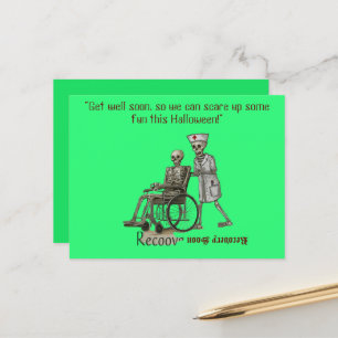 "Get well soon, so we can scare up some fun" Postcard