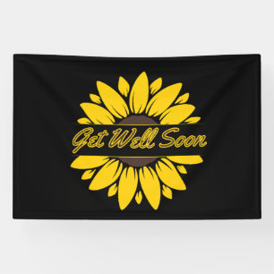 Get Well Soon Sunflower 4x6 Vinyl Banner