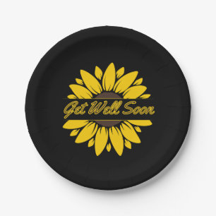 Get Well Soon Sunflower Paper Plates