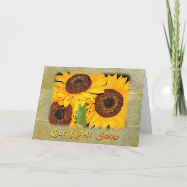 Get Well Soon Sunflowers Card (Front)