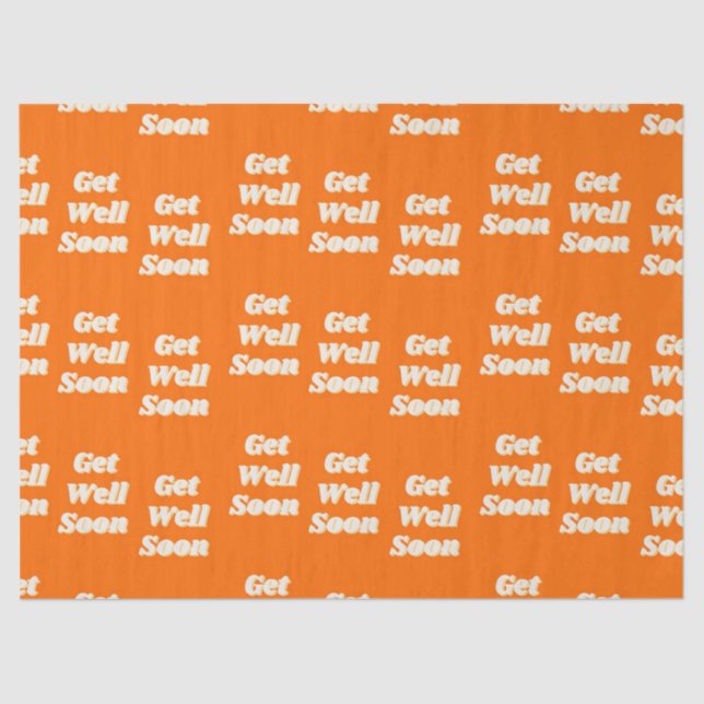 Get well soon text on orange tissue paper (Front)