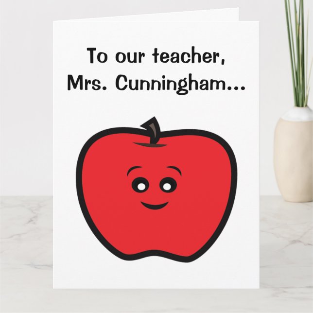Get Well Soon to a Teacher from Class Apple Large Card (Front)