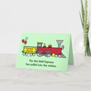 Get Well Soon Train Customisable Card