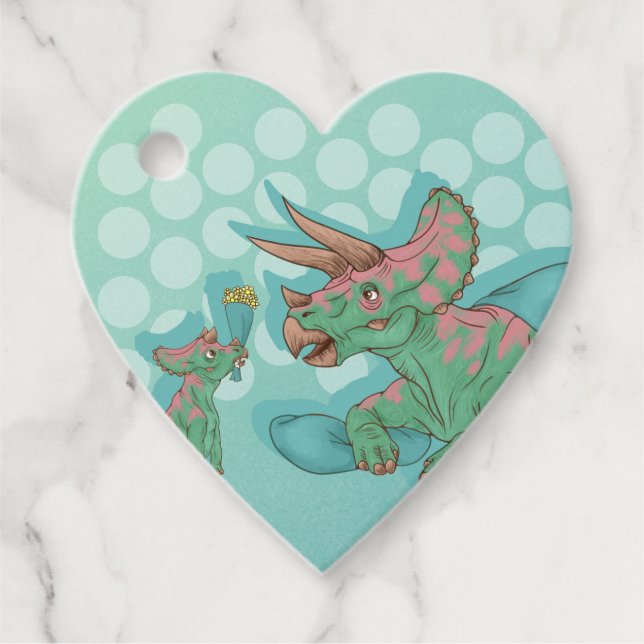 Get Well Soon Triceratops Favour Tags (Front)