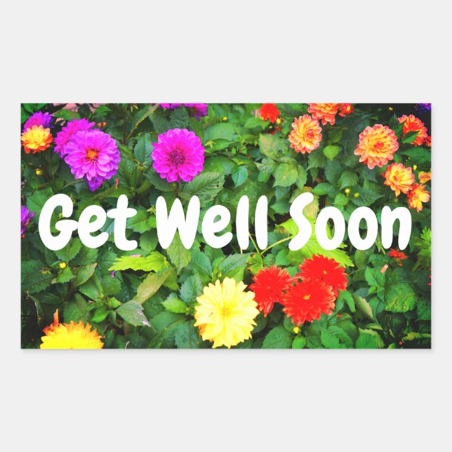 Get Well Soon Various Dahlias #1-2 Stickers (Front)