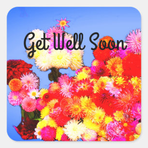 Get Well Soon Various Dahlias #2-1 Stickers