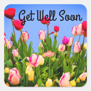 Get Well Soon Various Tulips #3 Stickers