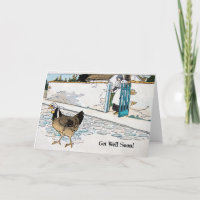 Get Well Soon Vintage Hen in a Scarf