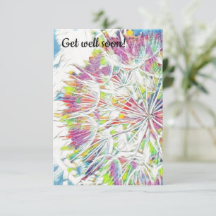 Get well soon watercolor flat greeting card
