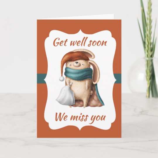 Get Well Soon We Miss You Group Office Card 
