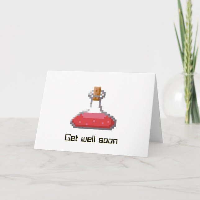 Get Well Soon with Healing Potion Card (Front)