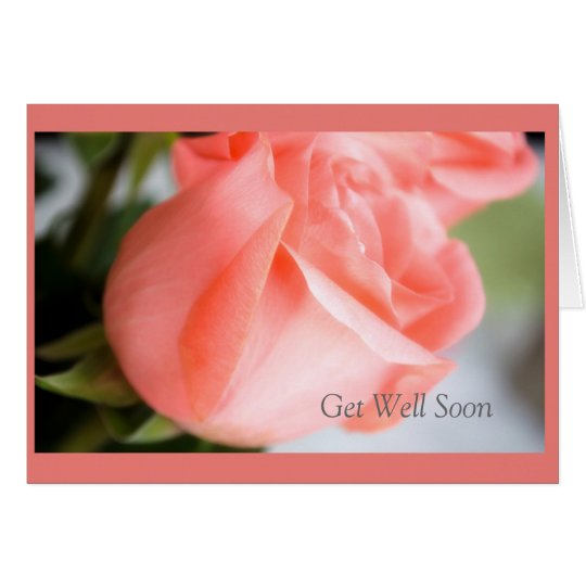 Get Well Soon with Rose Design Card