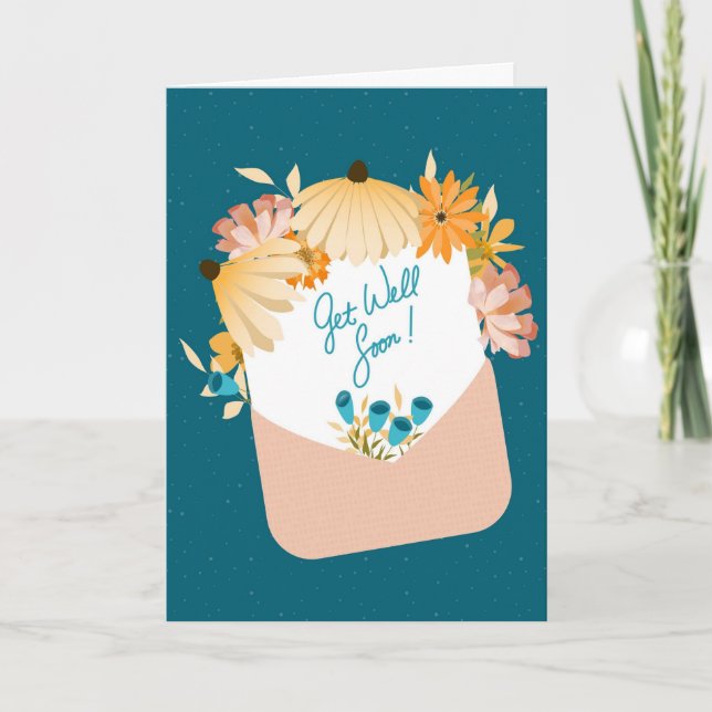 Get Well Sunshine Bouquet – Envelope of Flowers Card (Front)