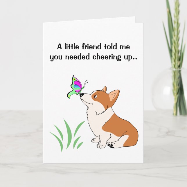 Get Well Welsh Corgi Greeting Card (Front)