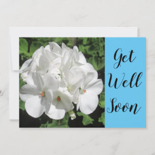 Get Well White Floral Photography Flat Card