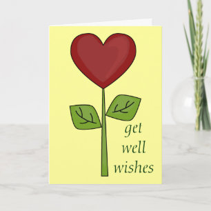 Get Well Wishes - Blooming Heart Flower Card