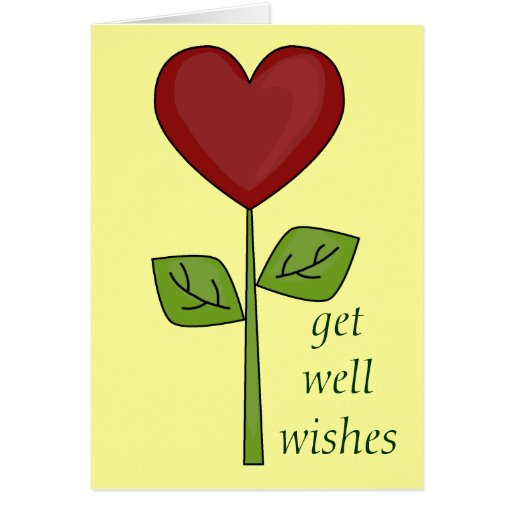 Get Well Wishes - Blooming Heart Flower Card | Zazzle.co.uk