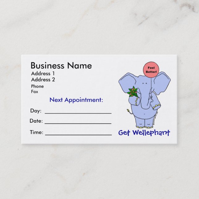 Get Wellephant Appointment Card (Front)