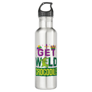 Get Wild Crocodile Mardi Gras Alligator 710 Ml Water Bottle