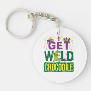 Get Wild Crocodile Mardi Gras Alligator Key Ring