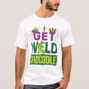 Get Wild Crocodile Mardi Gras Alligator T-Shirt