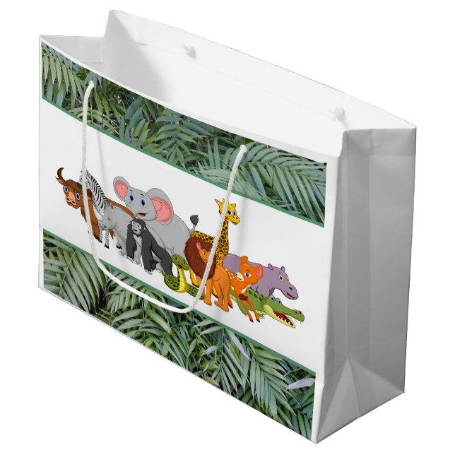 Get Wild! Jungle Theme Birthday Gift Bag (Front Angled)