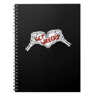 Get Wrecked Skeleton Hand Heart Classic Notebook
