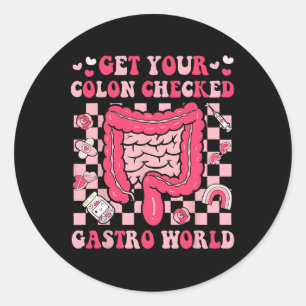 Get Your Colon Checked Gastro World Valentine Endo Classic Round Sticker