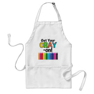 Get your Cray On Rainbow Crazy Crayon Art Teacher Standard Apron