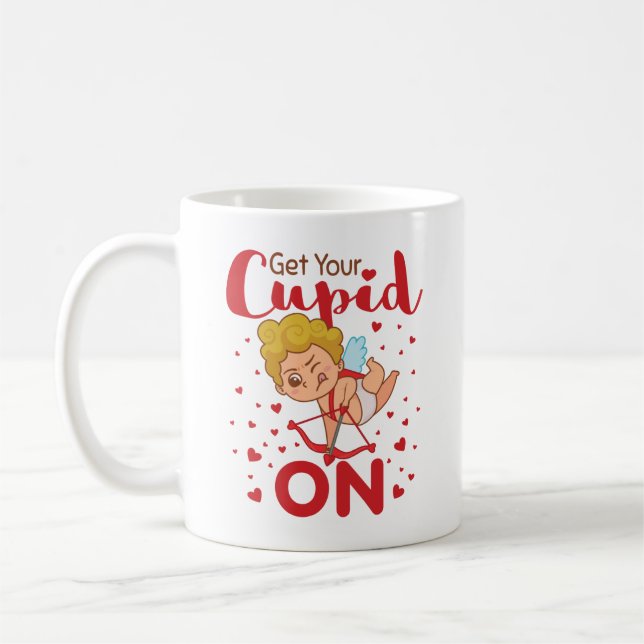Get Your Cupid On Valentine's Day  Coffee Mug (Left)