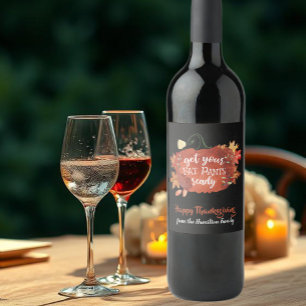 Get Your Fat Pants Ready Thanksgiving Black Wine Label