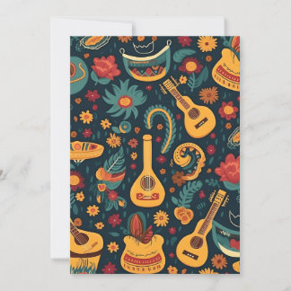 Get Your Fiesta On with Trendy CincoDeMayo Pattern Holiday Card