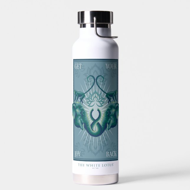 Get Your Joy Back - The White Lotus Water Bottle (Left)