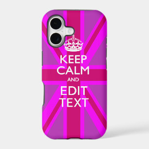 Get Your Keep Calm Text on Fuchsia Union Jack