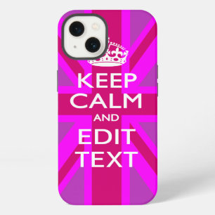 Get Your Keep Calm Text on Fuchsia Union Jack iPhone 13 Case