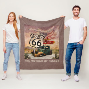 Get your Kicks on Route 66 Fleece Blanket