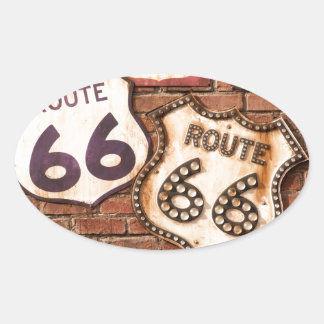 Get Your Kicks On Route 66 Oval Sticker