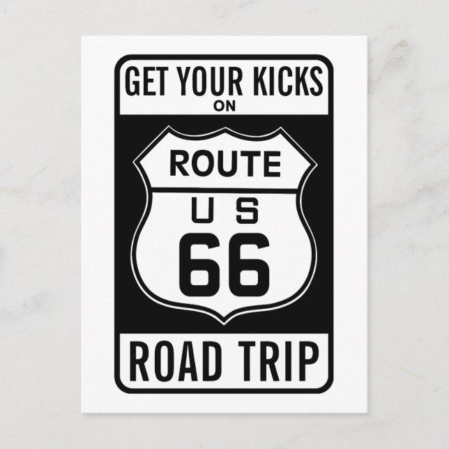 Get Your Kicks On Route 66 Postcard (Front)