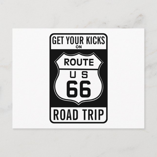 Get Your Kicks On Route 66 Postcard (Front)