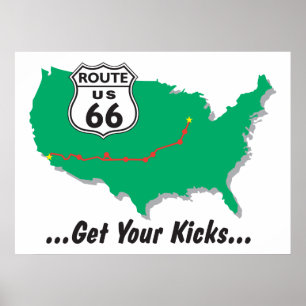 Get Your Kicks On Route 66 Poster