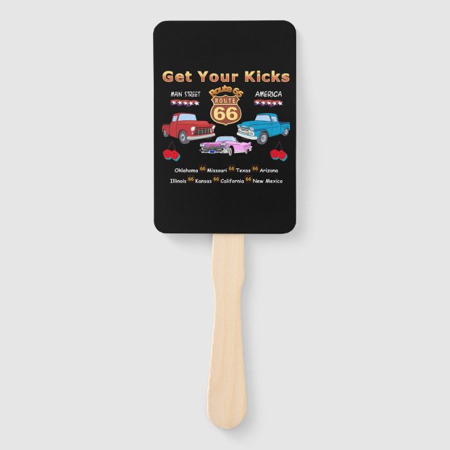 Get your kicks. Route 66  Hand Fan (Front)