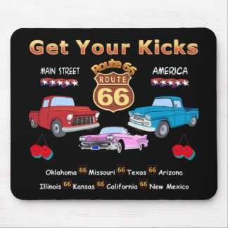 Get your kicks. Route 66 t-shirts and gifts Mouse Mat