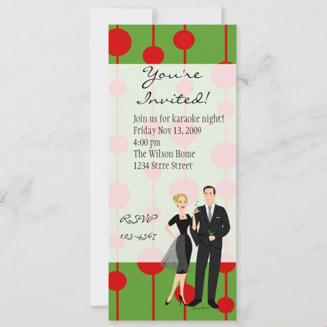 Get Your Martinis Ready!  Christmas Colours Invitation (Front)