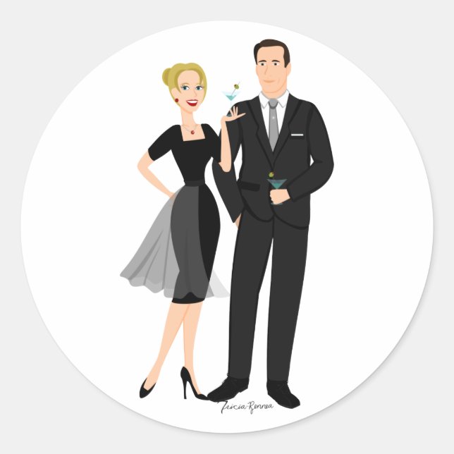 Get Your Martinis Ready! Classic Round Sticker (Front)