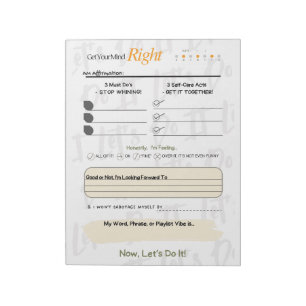 Get Your Mind RIGHT – 5-Minute Journal Notepad