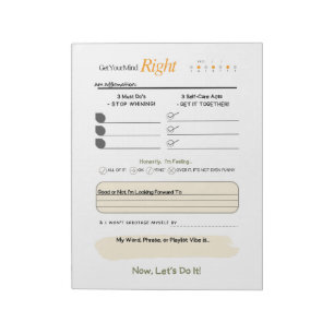 Get Your Mind RIGHT – 5-Minute Journal Notepad