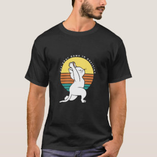 Get Your Paws In Position Retro Yoga Cat Present T-Shirt
